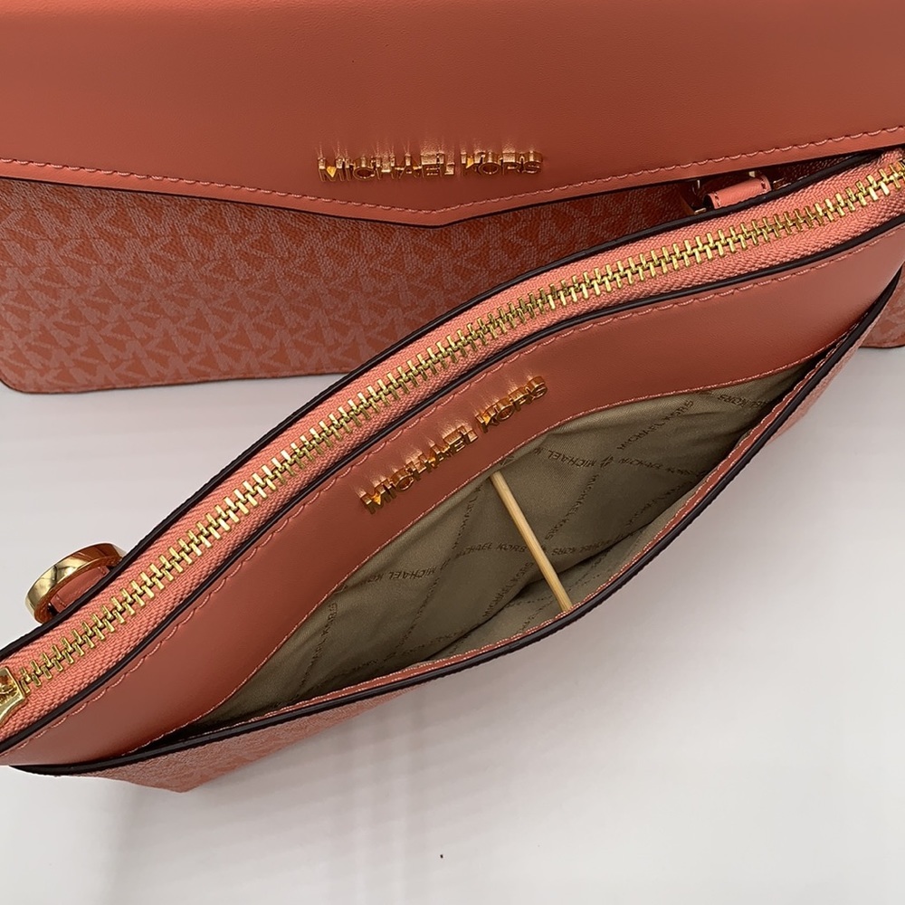 MICHAEL KORS 
Maisie Large Pebbled Leather 3-in-1 Tote Bag SHERBERT SIGN… - Picture 12 of 16